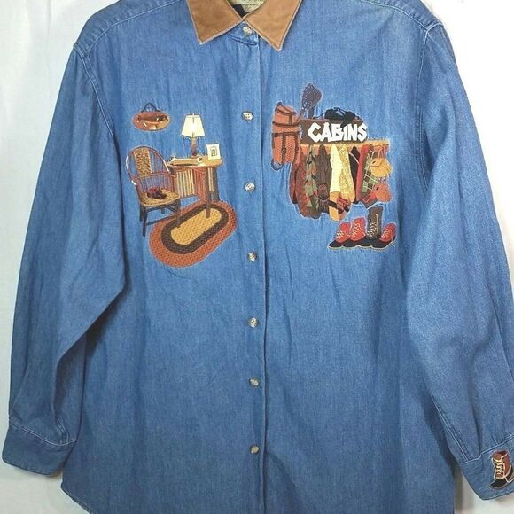 𝅺COUNTRY Legends Cabincore Denim Shirt M - Picture 1 of 11